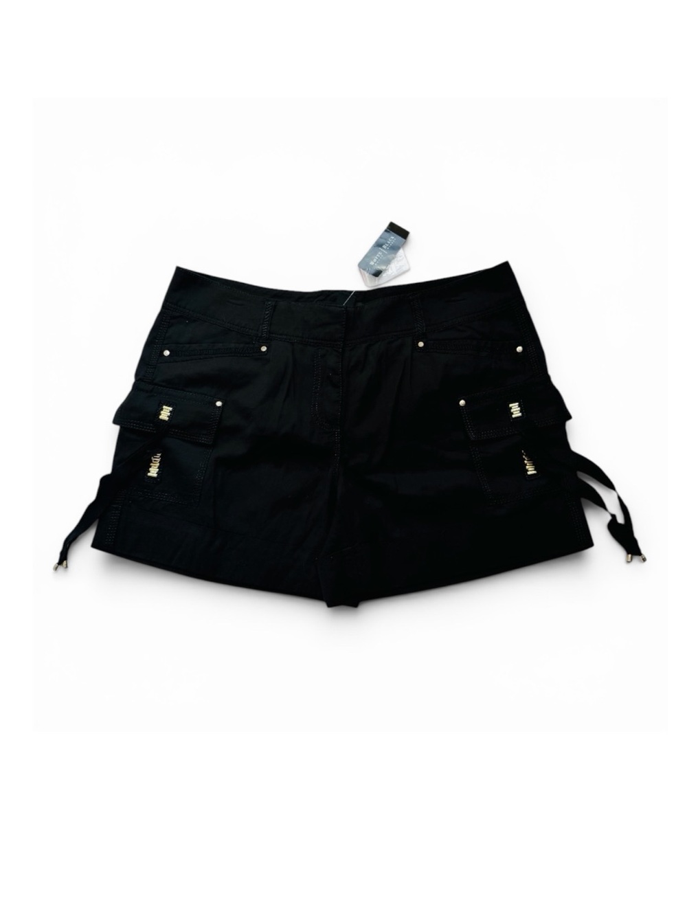 ★WHBM NWT Elevated Basic Soft Cargo Style Seasonal Staple Casual Shorts Black 6★